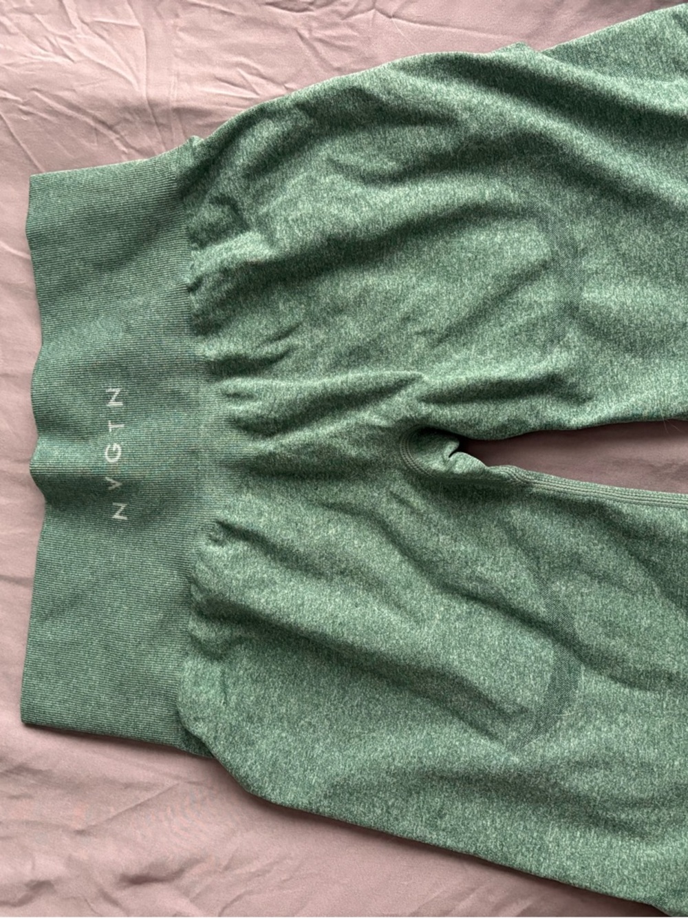 Womens Green Seamless Active Legging Shorts